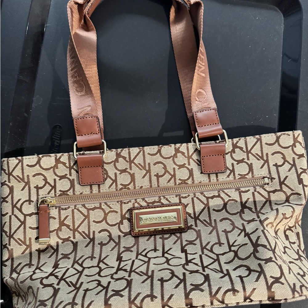 Calvin Klein Brown Signature Tote Bag